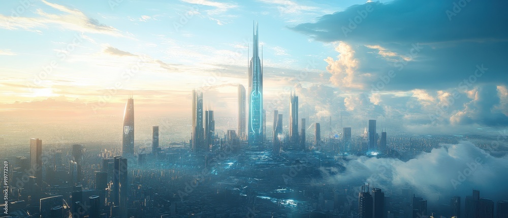 Futuristic utopian city Futuristic utopian city