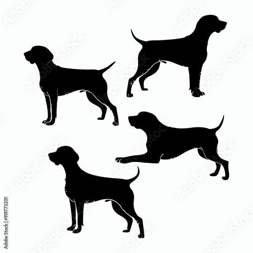German Shorthaired Pointer Silhouette Vector Template Illustration