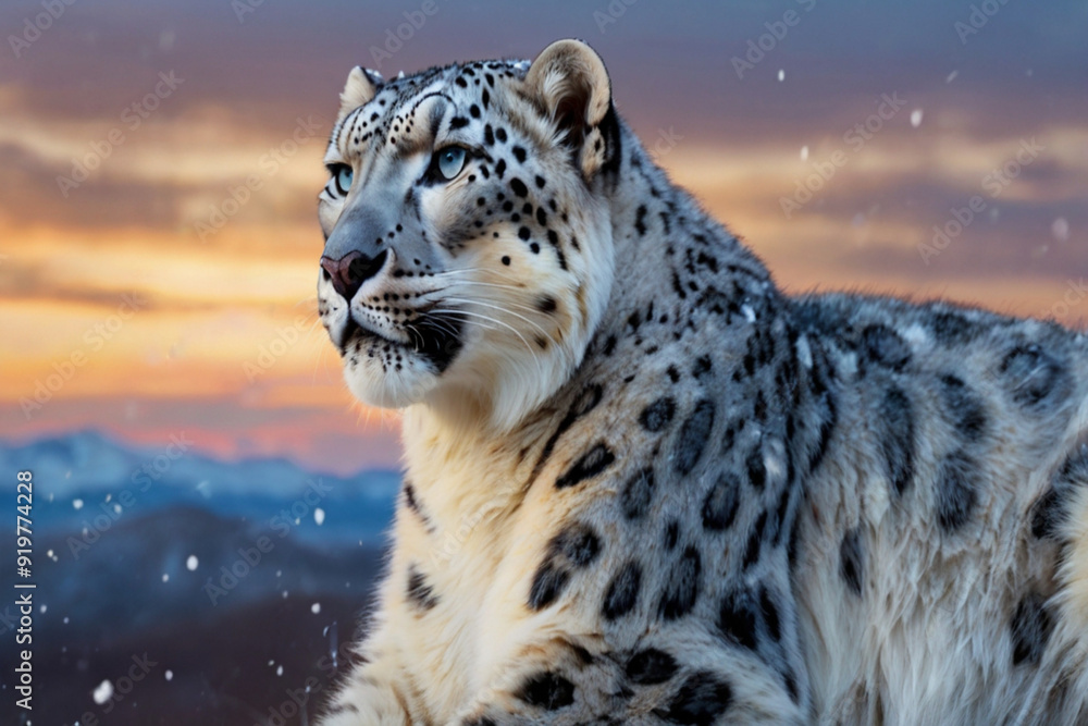 Obraz premium Snow Leopard looking at camera