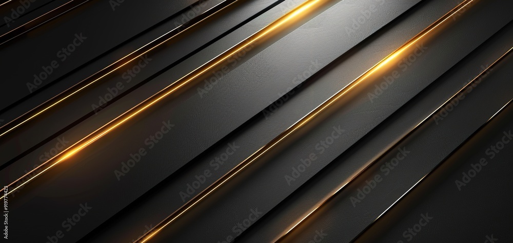 Obraz premium Abstract black and gold diagonal lines background.