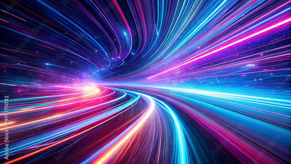 Abstract Neon Light Trails, Dynamic and Colorful, High-Speed Motion Effect Abstract Neon Light Trails, Dynamic and Colorful, High-Speed Motion Effect
