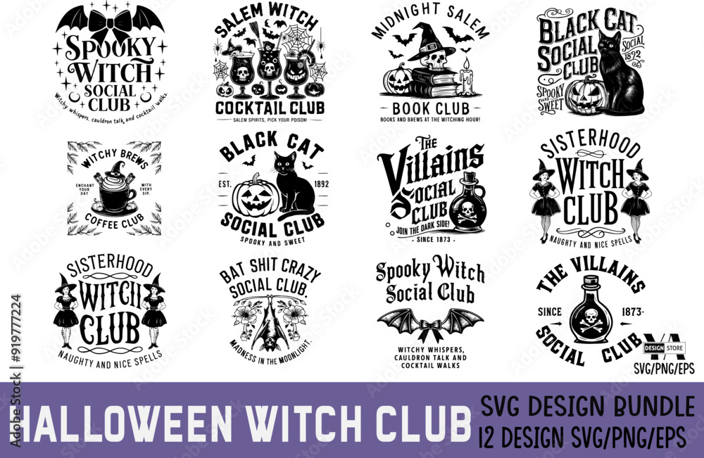 Halloween Witch Club SVG PNG Bundle Halloween Witch Club SVG PNG Bundle