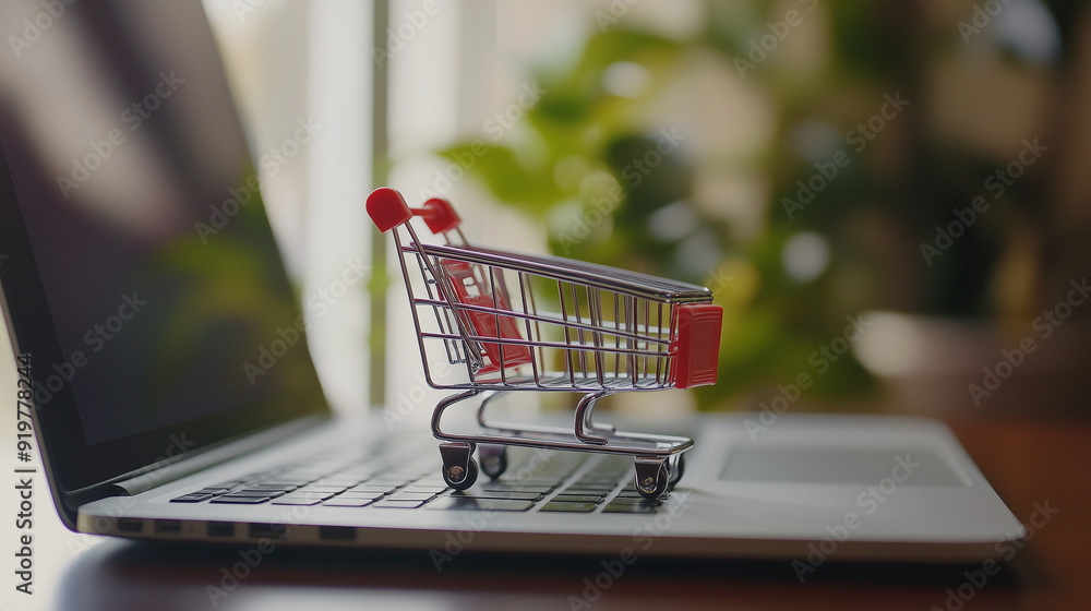 shopping cart on the computer shopping cart on the computer