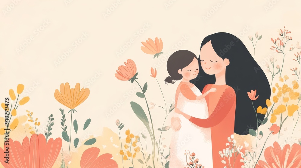 Mother s day celebration concept, a festive and heartwarming illustration honoring moms Mother s day celebration concept, a festive and heartwarming illustration honoring moms