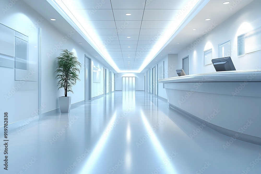 Bright and Modern Hospital Reception Area