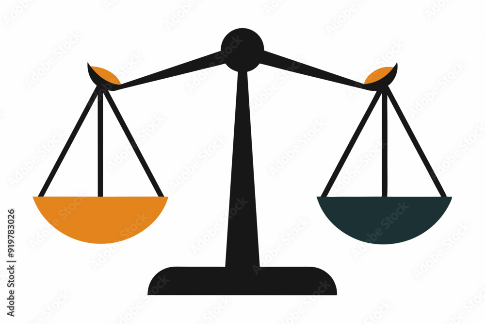 Vector design of balance scales on white background Vector design of balance scales on white background