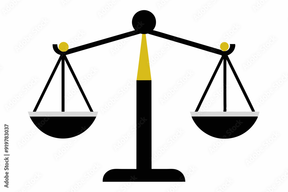 Vector design of balance scales on white background Vector design of balance scales on white background