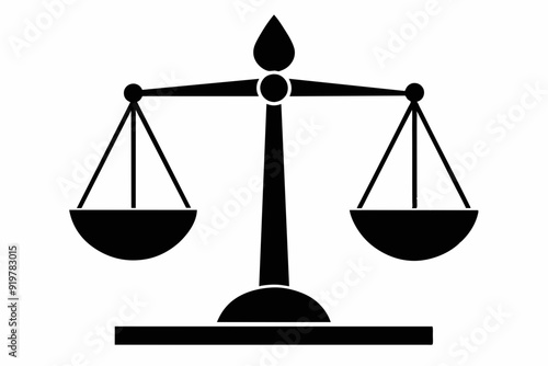 Vector design of balance scales on white background 