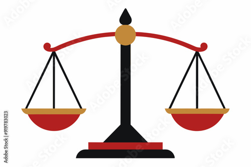 Vector design of balance scales on white background 