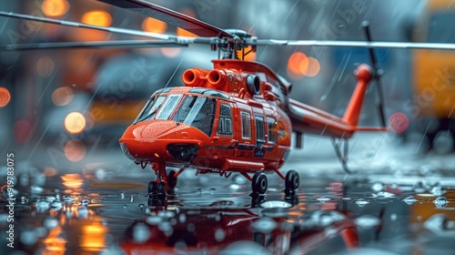 Helicopter in the Rain