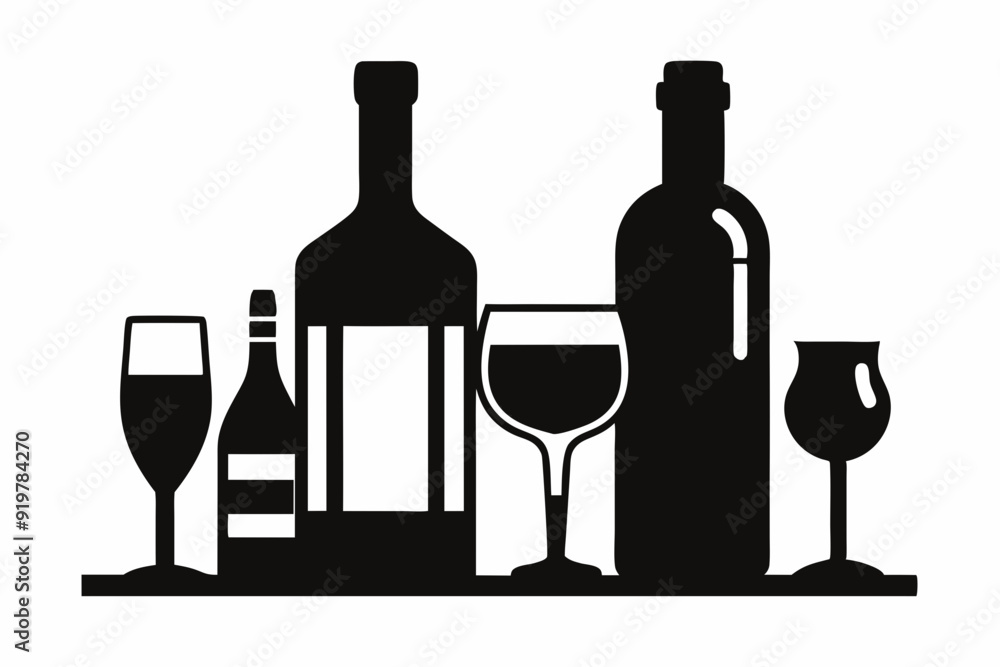 beer silhouette, glass beer bottle icon symbol. beer vector illustration beer silhouette, glass beer bottle icon symbol. beer vector illustration