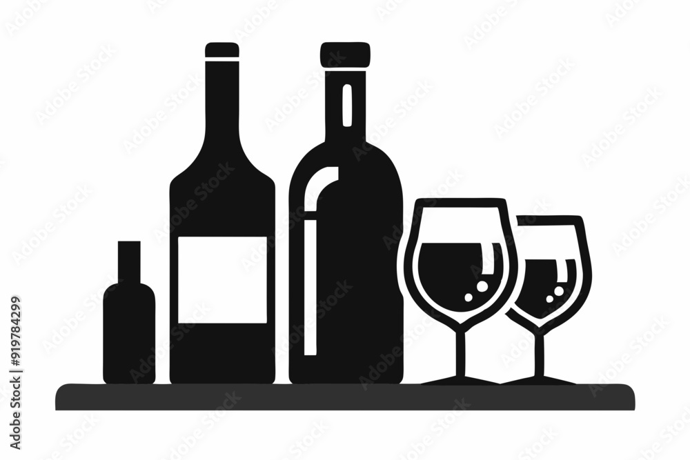 alcohol bottle and glass silhouette, beer silhouette, glass beer bottle icon alcohol bottle and glass silhouette, beer silhouette, glass beer bottle icon