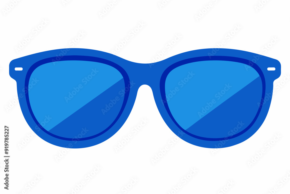 Fototapeta premium Vector design of blue sunglasses on white background''