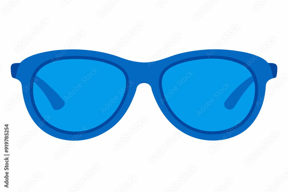 Fototapeta premium Vector design of blue sunglasses on white background''