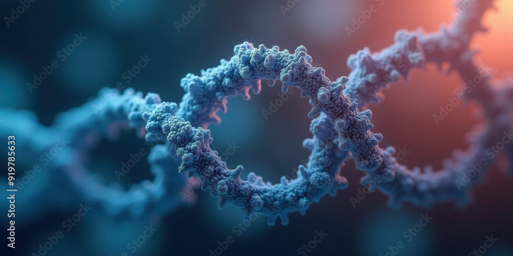 Abstract DNA Double Helix Structure - 3D Rendering - Science Background - Medical Image Abstract DNA Double Helix Structure - 3D Rendering - Science Background - Medical Image