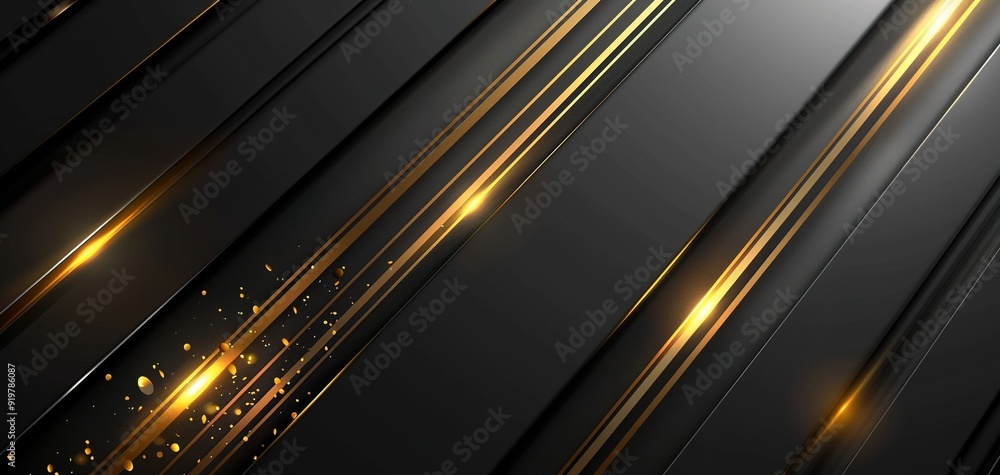 Abstract black and gold diagonal lines with glowing texture. Abstract black and gold diagonal lines with glowing texture.