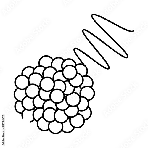 Bilde på lerret gamma rays nuclear energy line icon vector