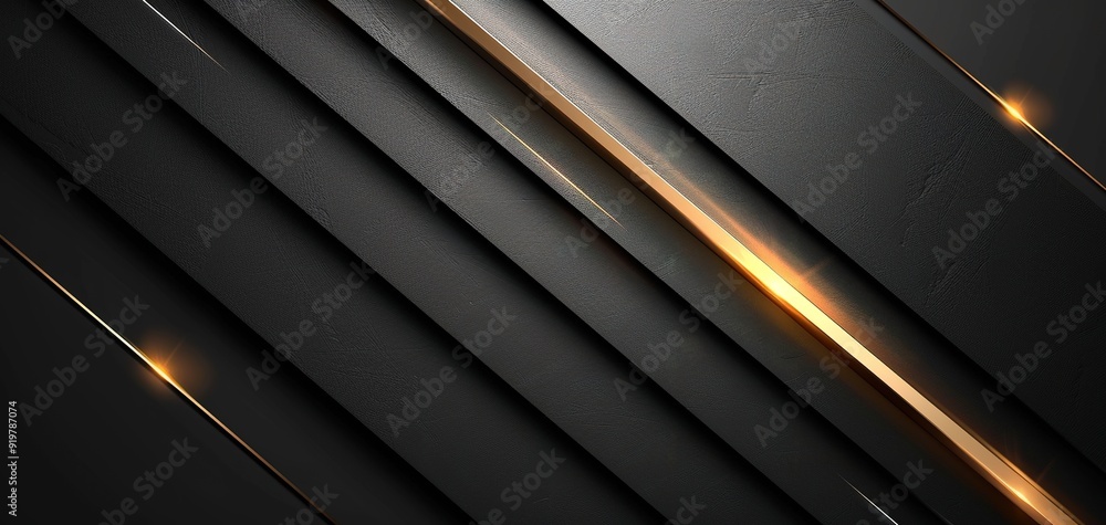 Abstract black and gold diagonal lines with light effect. Abstract black and gold diagonal lines with light effect.