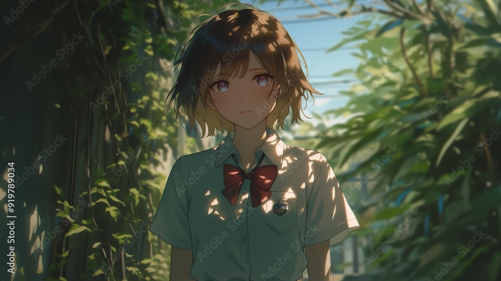 アニメ調の日本人女子高生 アニメ調の日本人女子高生