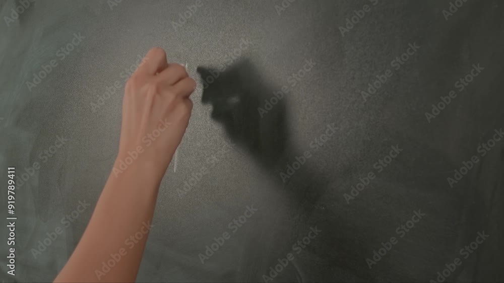 Close up of woman hand writing text word sale on chalkboard, professor writes on blackboard or student solving task. Education and science concept. Close up of woman hand writing text word sale on chalkboard, professor writes on blackboard or student solving task. Education and science concept.