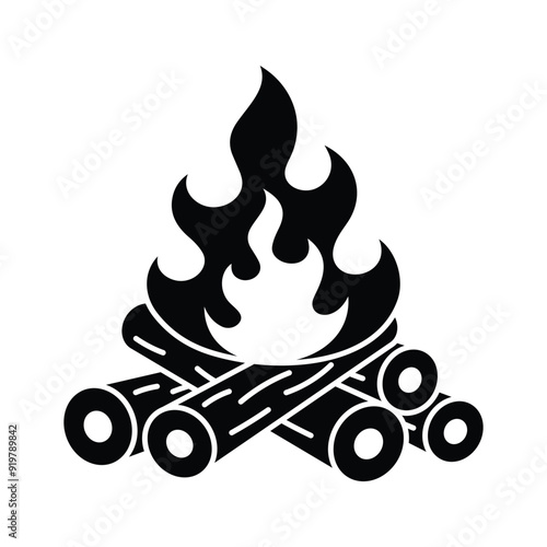Take a look at this creatively crafted icon of bonfire in modern style