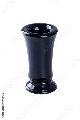 Stone vase for graves, tombstones, landscape design. Isolated