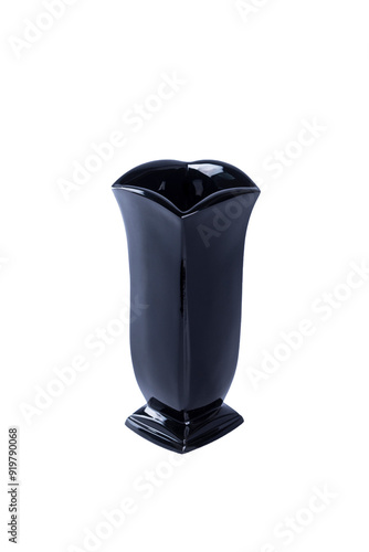 Stone vase for graves, tombstones, landscape design. Isolated