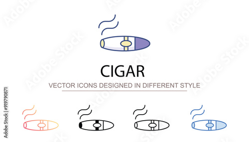 Cigar icon design with white background stock illustration