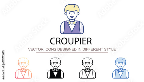 Croupier icon design with white background stock illustration