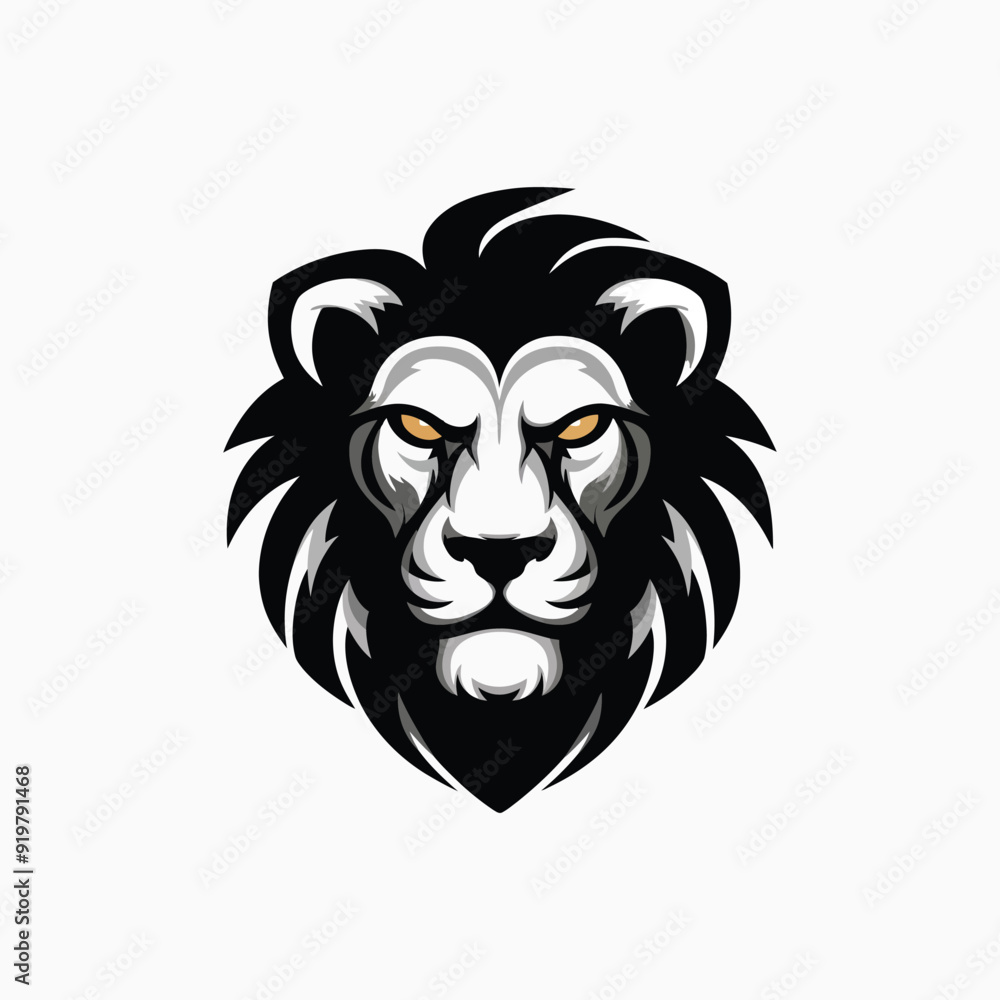 Fototapeta premium Lion face logo animal vector template illustration