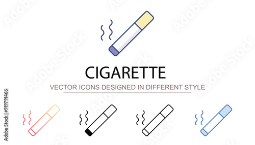 Cigarette icon design with white background stock illustration