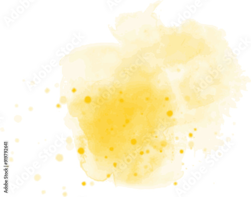 Yellow, gold, Colorful watercolor splashes. Abstract background vector.Illustration for prints, wall art, cover and invitation cards, logo