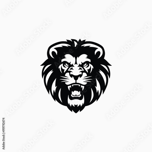 Lion face logo animal vector template illustration