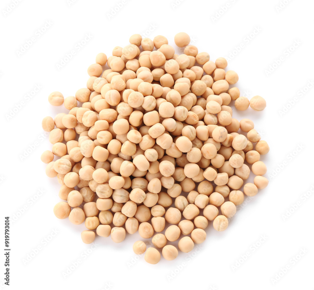Pile of dried peas isolated on white, top view Pile of dried peas isolated on white, top view