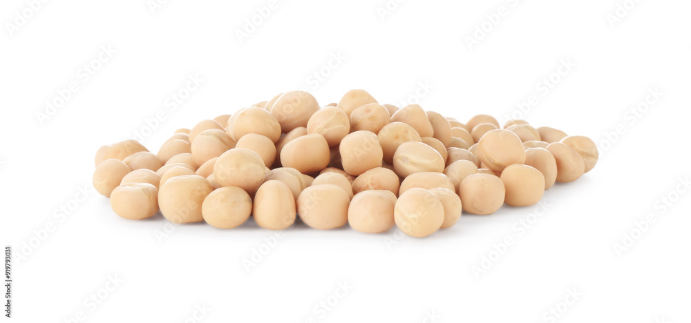 Pile of dried peas isolated on white