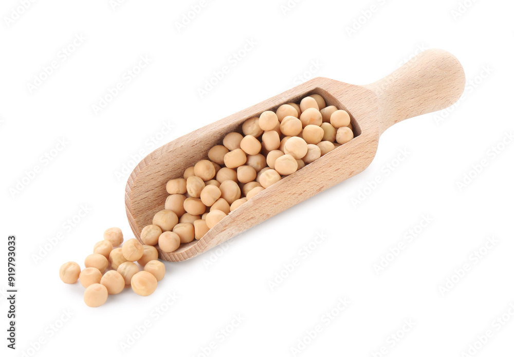 Scoop with dried peas isolated on white Scoop with dried peas isolated on white