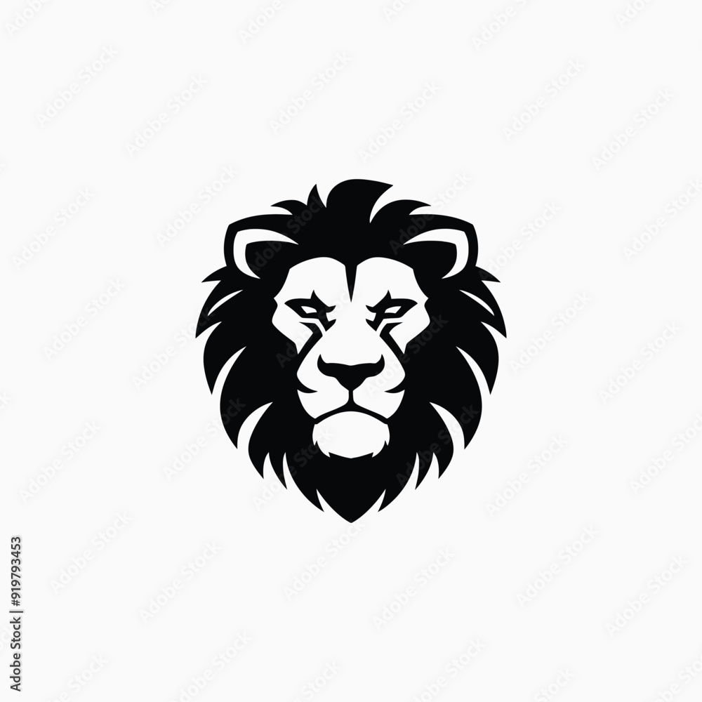 Fototapeta premium Lion face logo animal vector template illustration