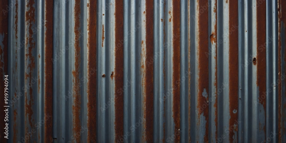 A corrugated iron wall with a rusted finish and a strong visual impact. A corrugated iron wall with a rusted finish and a strong visual impact.