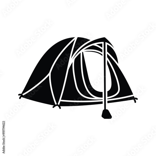 Cozy tent icon, ideal for camping, outdoor adventures, and travel