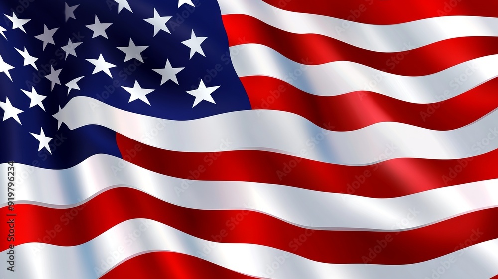 Fototapeta premium Waving American Flag