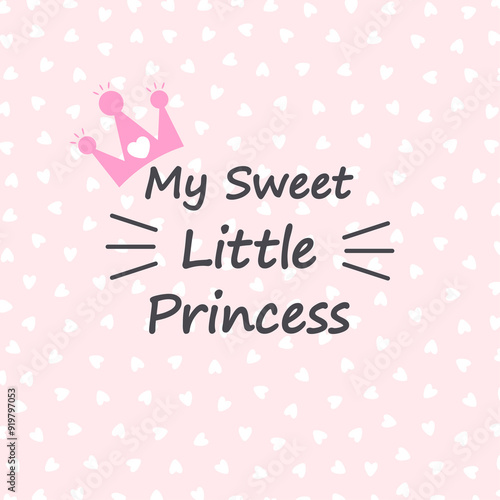 Little princess. Vector design for fashion, cute banner.