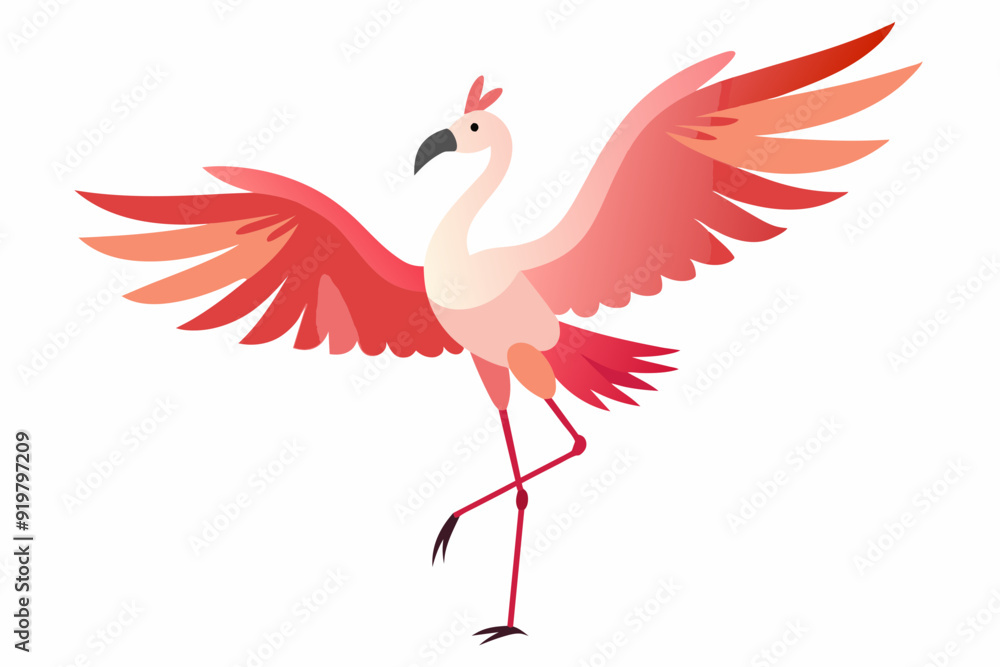 Vector design of flamingo wings on white background' Vector design of flamingo wings on white background'