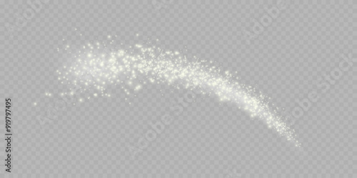 Realistic star dust light effect isolated on transparent. Stock royalty free vector illustration