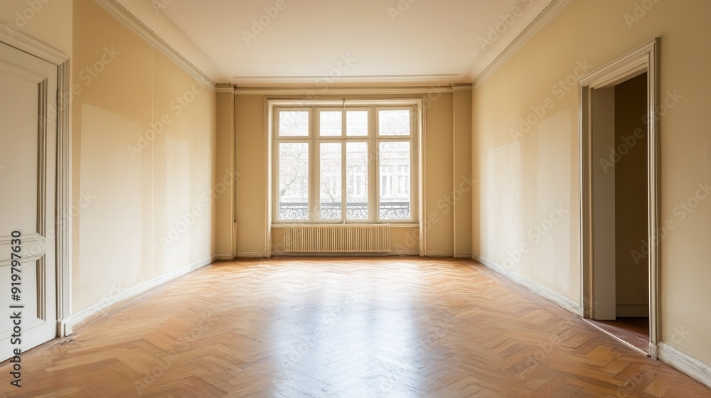 Bright and Spacious Empty Room with Wooden Floor Bright and Spacious Empty Room with Wooden Floor