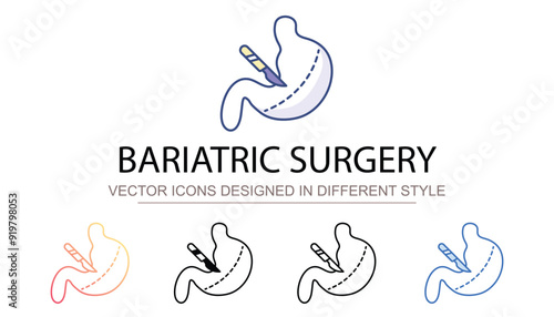 Bariatric Surgery icon design with white background stock illustration