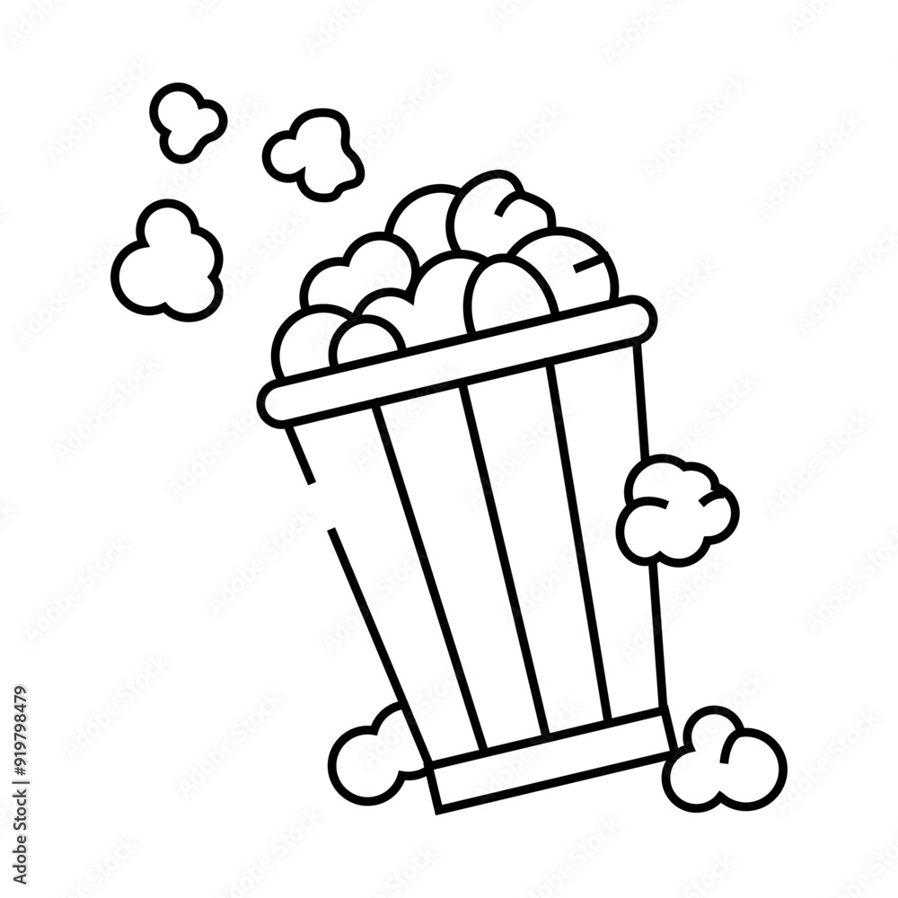 bucket popcorn striped box line icon vector. bucket popcorn striped box sign. isolated contour symbol black illustration bucket popcorn striped box line icon vector. bucket popcorn striped box sign. isolated contour symbol black illustration