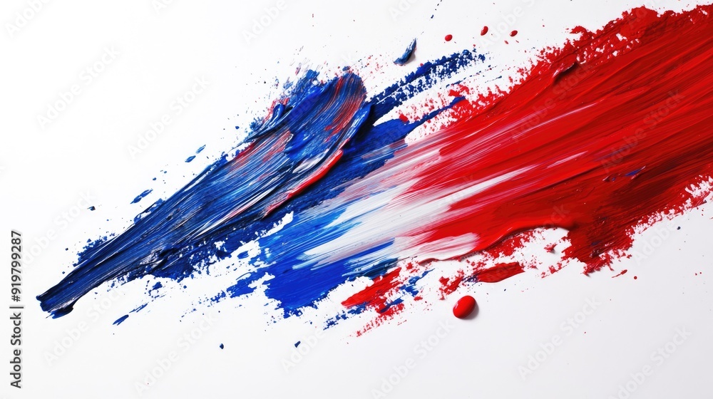 Brush Stroke American Flag. Paint Smear in Red, Blue, and White for July 4th Celebrations Brush Stroke American Flag. Paint Smear in Red, Blue, and White for July 4th Celebrations