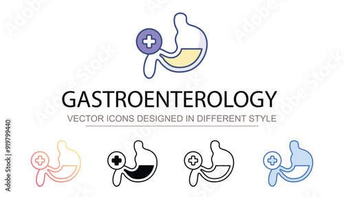 Gastroenterology icon design with white background stock illustration