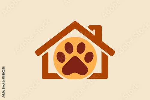 Vector design of pet friendly logo for a company on white background