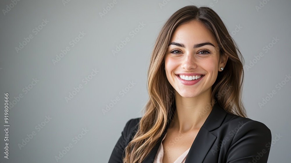 Confident Businesswoman Smiling in Professional Attire Confident Businesswoman Smiling in Professional Attire